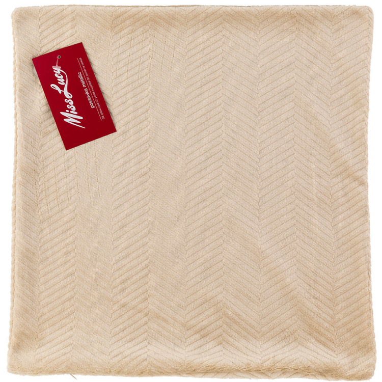 Poszewka 40x40 na poduszkę jaśka Miss Lucy Metallic beżowa dekoracyjna