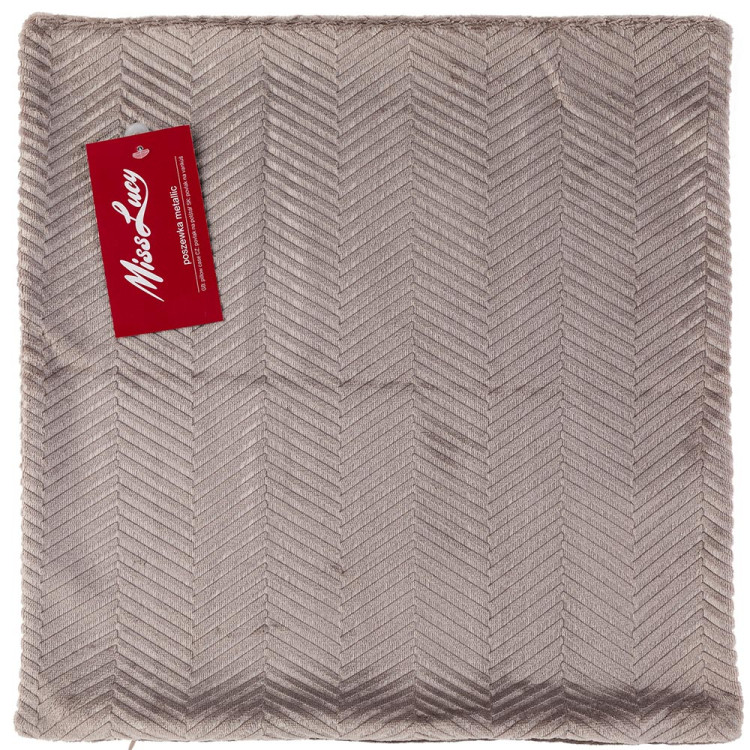 Poszewka 40x40 na poduszkę jaśka Miss Lucy Metallic brązowa dekoracyjna