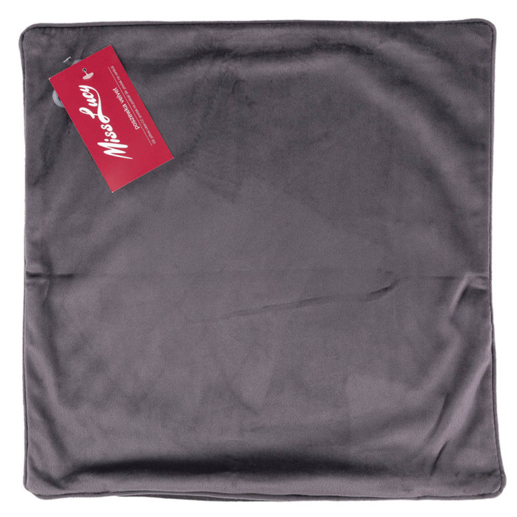 Poszewka 40x40 na poduszkę jaśka Miss Lucy Velvet szara dekoracyjna