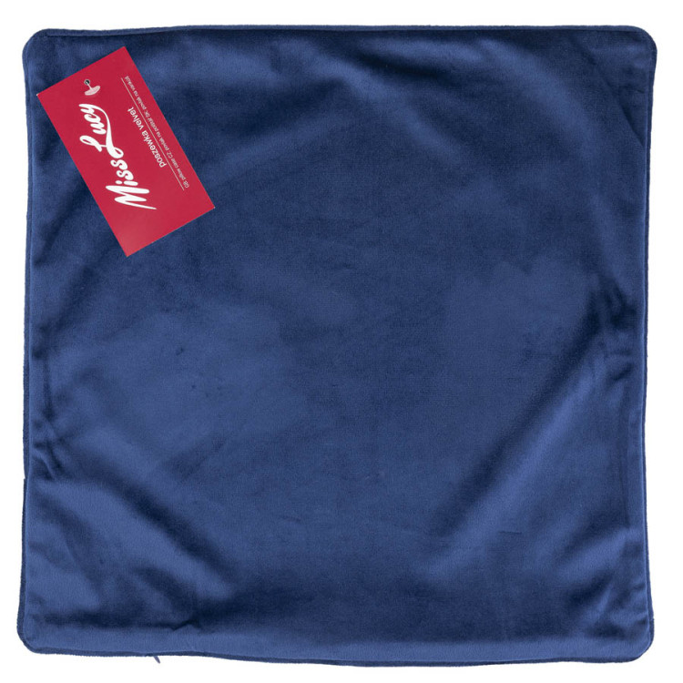 Poszewka 40x40 na poduszkę jaśka Miss Lucy Velvet granatowa dekoracyjna