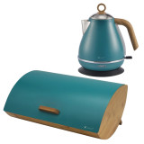 Zestaw kuchenny Kassel 93222, 93511 czajnik + chlebak odcień szmaragdowy