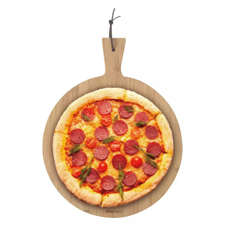 Deska do serwowania pizzy 35cm drewniana okrągła KingHoff KH 1674