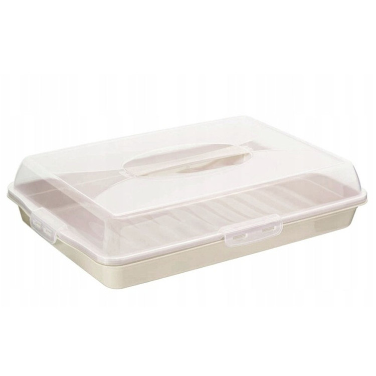Pojemnik plastikowy na ciasto beżowy 45x31x10 cm Tragar 30307