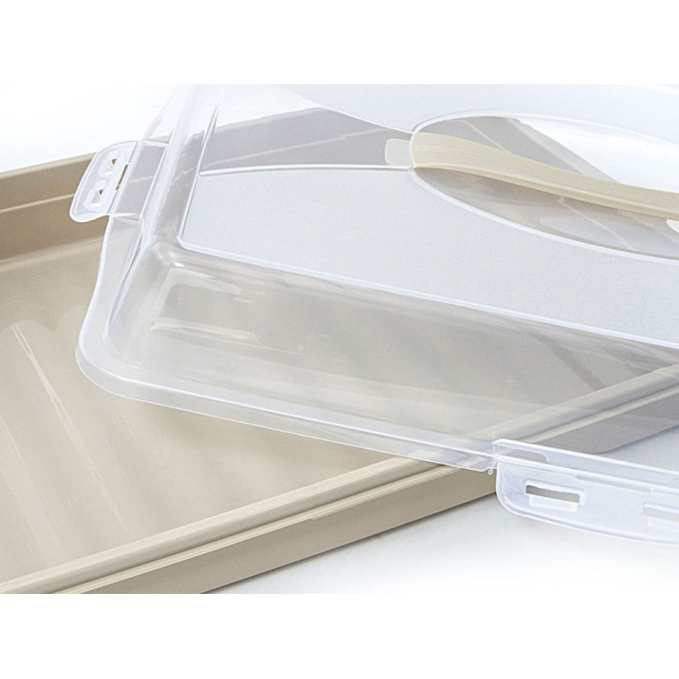 Pojemnik plastikowy na ciasto beżowy 45x31x10 cm Tragar 30307
