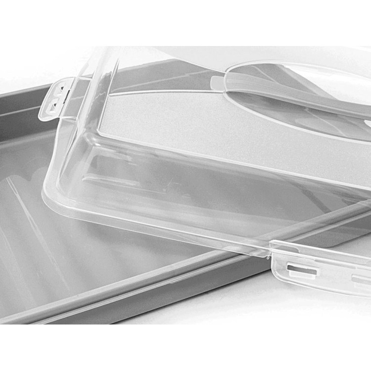 Pojemnik plastikowy na ciasto szary 45x31x10 cm Tragar 30307