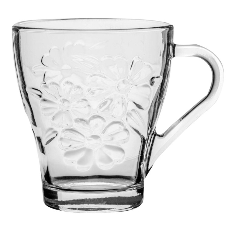 Szklanki z uchem 250 ml Florina Daisy zestaw 6 kubków szklanych