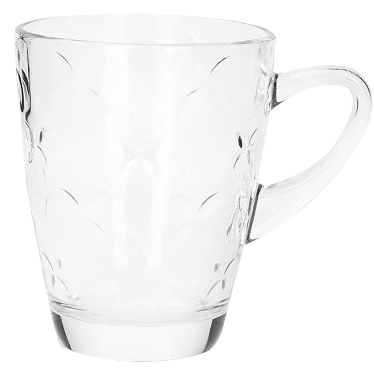 Szklanki z uchem 300 ml Florina Iris zestaw 6 kubków szklanych