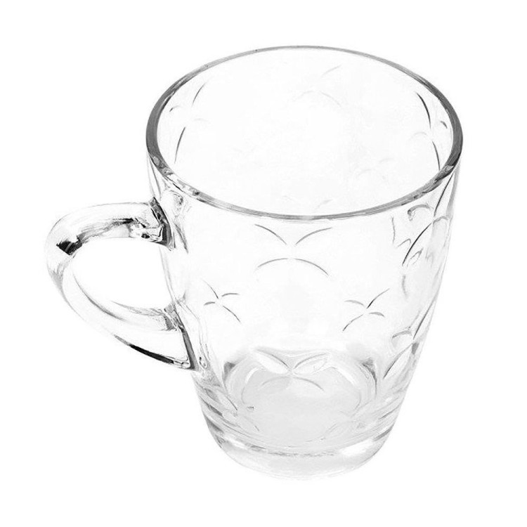 Szklanki z uchem 300 ml Florina Iris zestaw 6 kubków szklanych