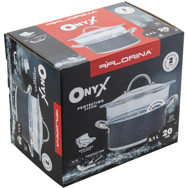 Garnek do gotowania na parze Florina Onyx 20 cm parowar szklany