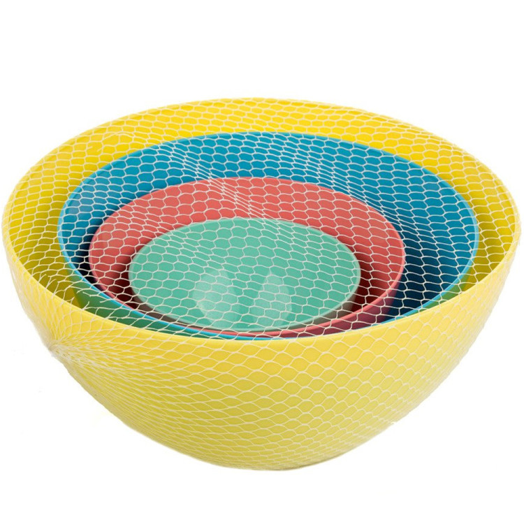Komplet 4 kolorowych plastikowych misek Florina Praktyczna 0,5/1,3/3/5,2 litra miski