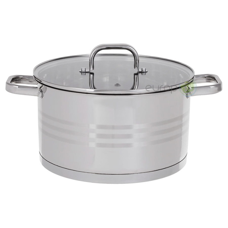 Garnki stalowe Hoffner Elegance HF 9937 10 elementowy zestaw garnków z patelnią Indukcja Gaz