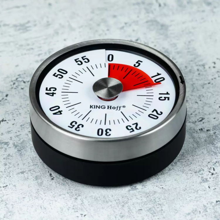 Minutnik timer z magnesem Kinghoff KH 3177 srebrny kuchenny zegar