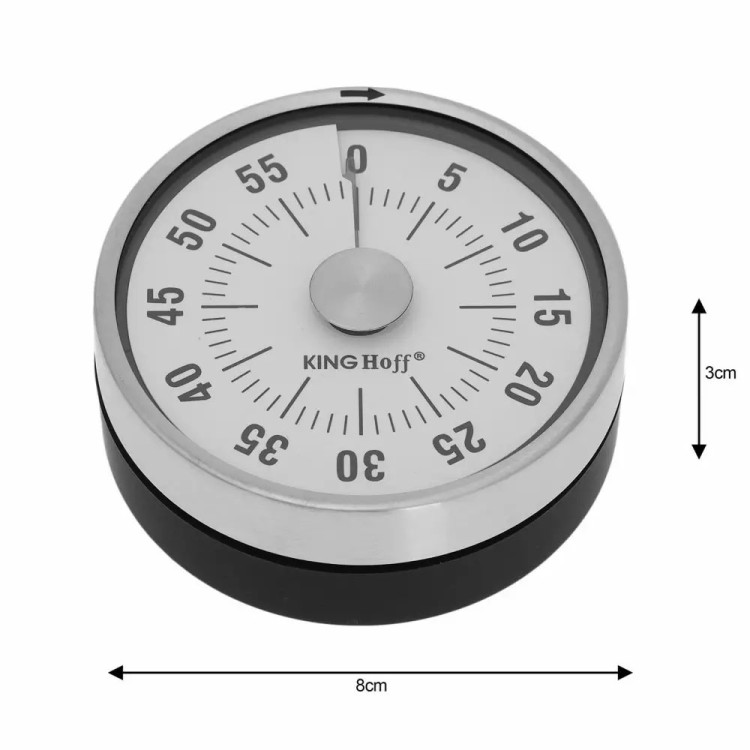 Minutnik timer z magnesem Kinghoff KH 3177 srebrny kuchenny zegar
