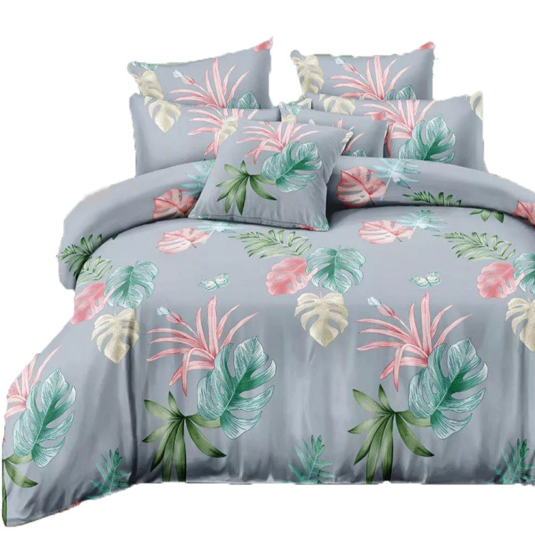 Pościel 160x200 bawełna satynowa 3D Cotton World gruba 3 części 1615 liście monstery
