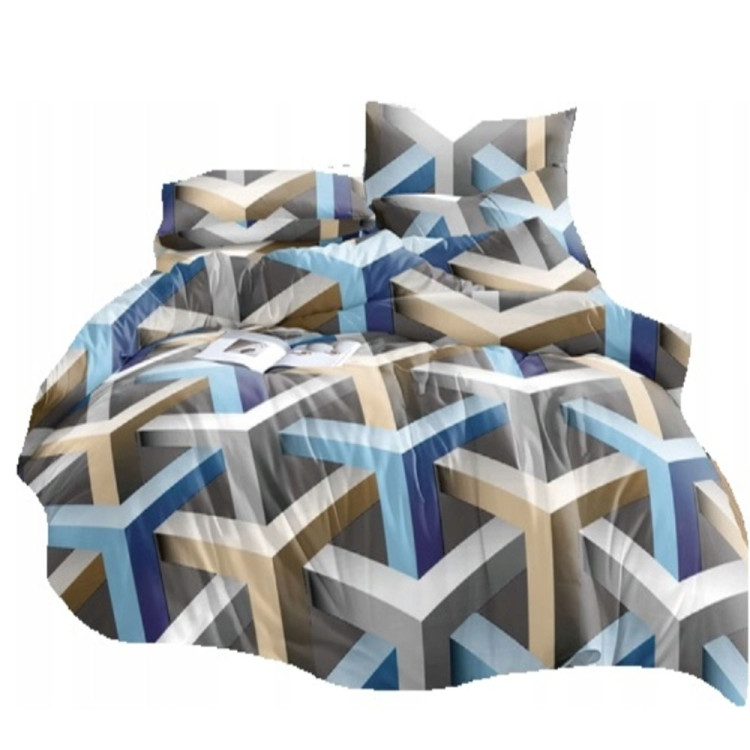 Pościel 160x200 bawełna satynowa 3D Cotton World gruba 3 części 1605