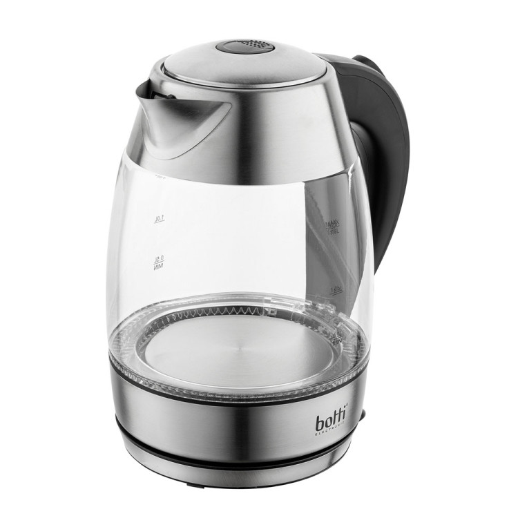 Czajnik elektryczny szklany Botti Electronic Darcy 1,8L 2200W- srebrny czarny