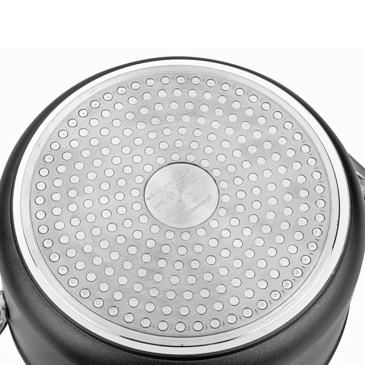 Garnek z pokrywką na indukcję i gaz Florina Stix 4 l aluminiowy czarny 24cm
