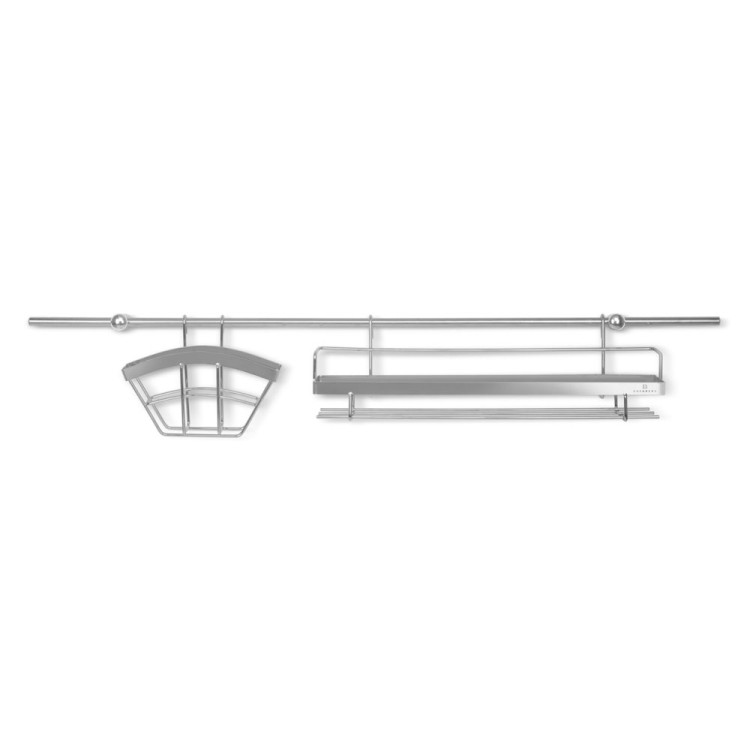 Reling kuchenny Edenberg 8515 półka metalowa chromowany 16 elementów