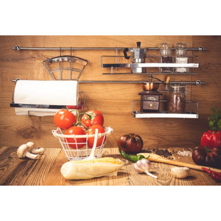 Reling kuchenny Edenberg 8515 półka metalowa chromowany 16 elementów