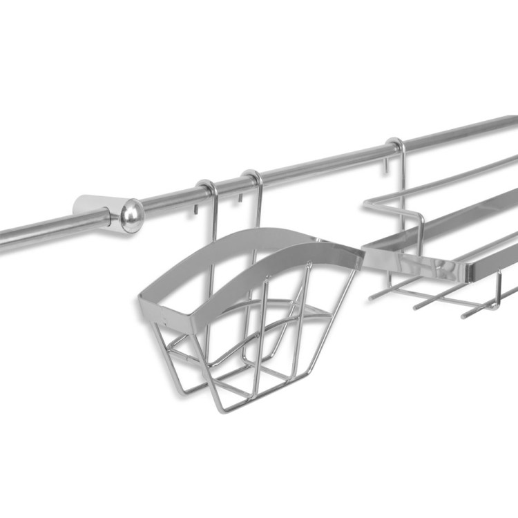 Reling kuchenny Edenberg 8515 półka metalowa chromowany 16 elementów