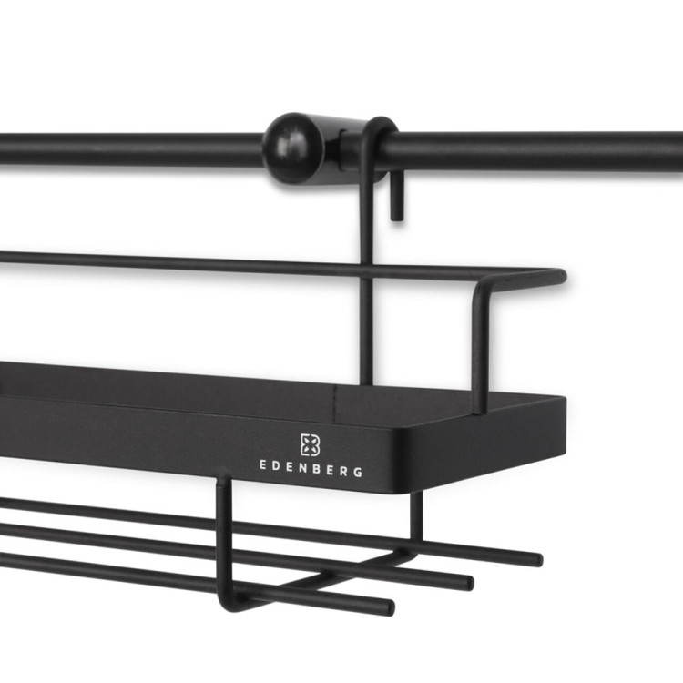 Reling kuchenny czarny Edenberg EB 8516 półka metalowa 16 elementów