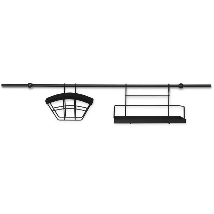 Reling kuchenny czarny Edenberg EB 8516 półka metalowa 16 elementów