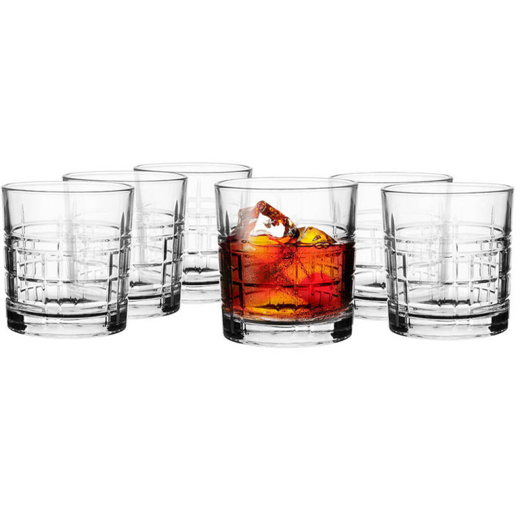 Szklanki do whisky drinków zestaw 6 szklanek 280 ml kratka