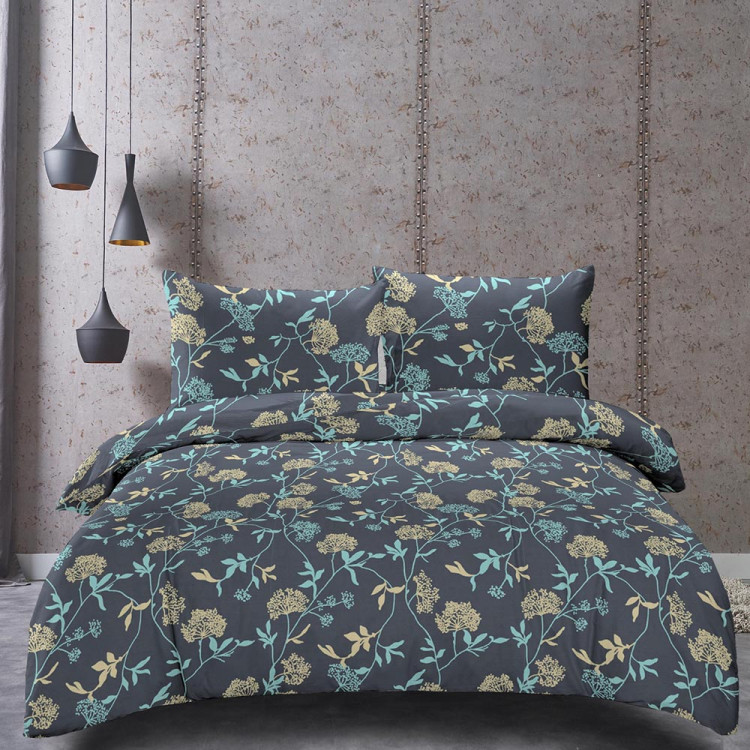 Pościel 200x220 bawełna satynowa 3D Cotton World gruba 3 części 2438 kwiaty