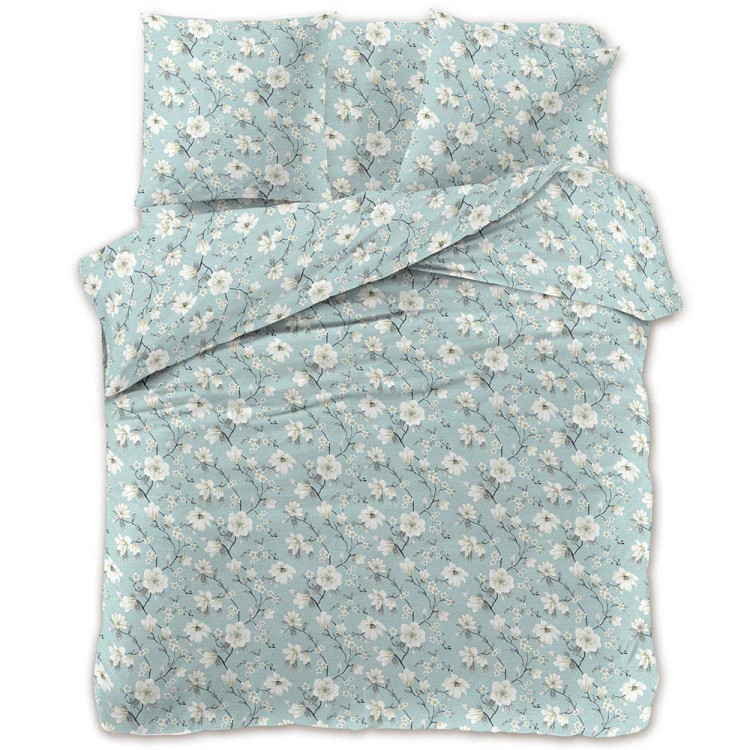 Pościel 200x220 bawełna satynowa 3D Cotton World gruba 3 części 2436 kwiaty