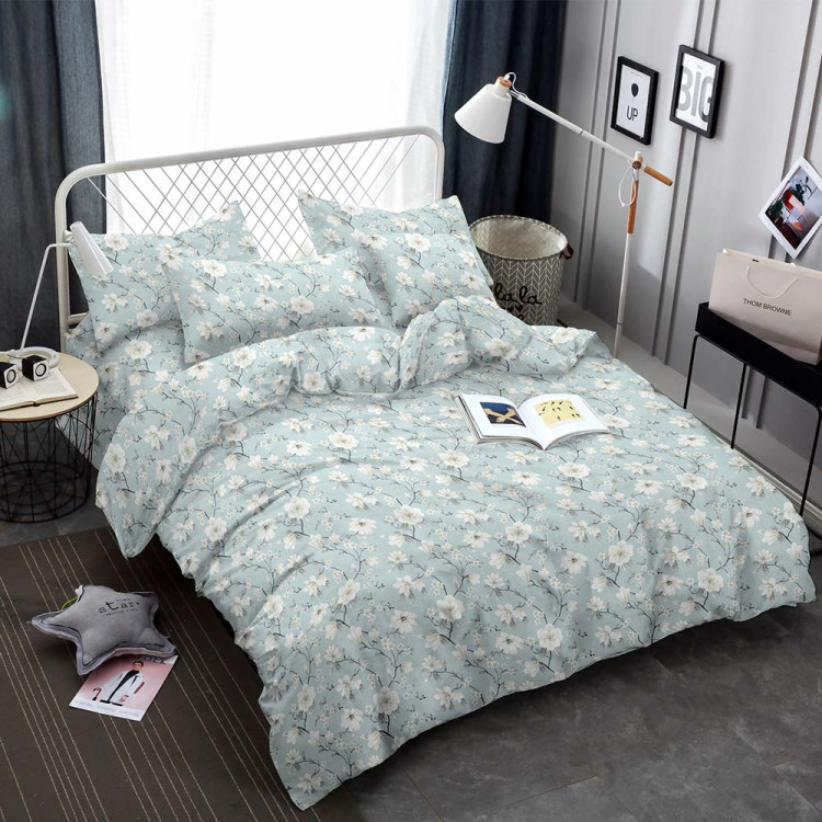 Pościel 200x220 bawełna satynowa 3D Cotton World gruba 3 części 2436 kwiaty