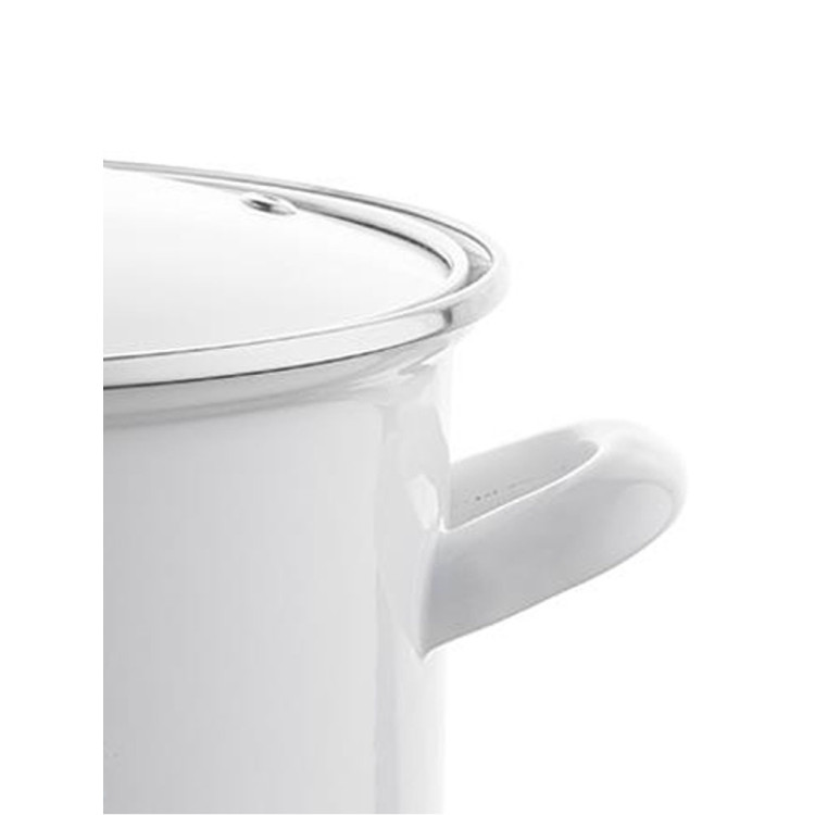 Garnek emaliowany 3,7 L prosty z pokrywką 20 cm Emalia Pleszew Arti