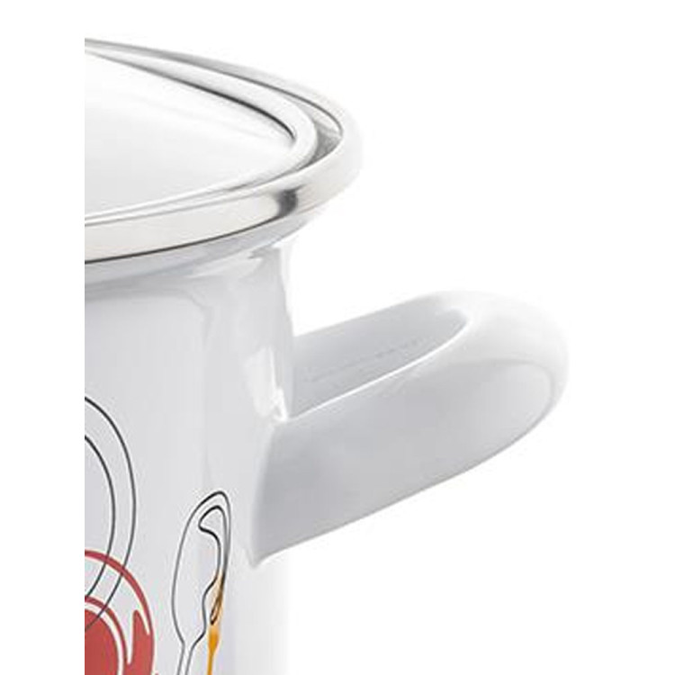 Garnek emaliowany 4,7 L prosty z pokrywką 22 cm Emalia Pleszew Pepito