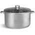 Duży garnek stalowy z pokrywką Pojemny 17.7 L Zilner ZL 7312 indukcyjny 34 cm
