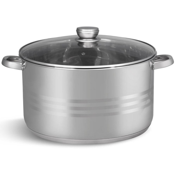 Duży garnek stalowy z pokrywką Pojemny 17.7 L Zilner ZL 7312 indukcyjny 34 cm
