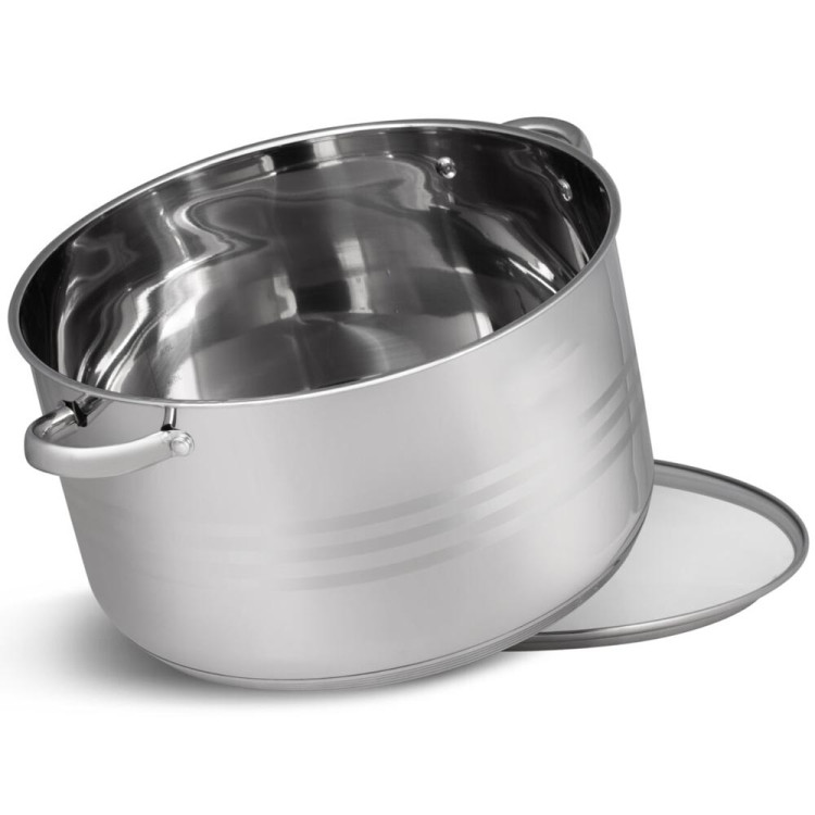 Duży garnek stalowy z pokrywką Pojemny 17.7 L Zilner ZL 7312 indukcyjny 34 cm