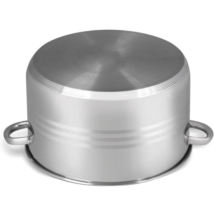 Duży garnek stalowy z pokrywką Pojemny 17.7 L Zilner ZL 7312 indukcyjny 34 cm