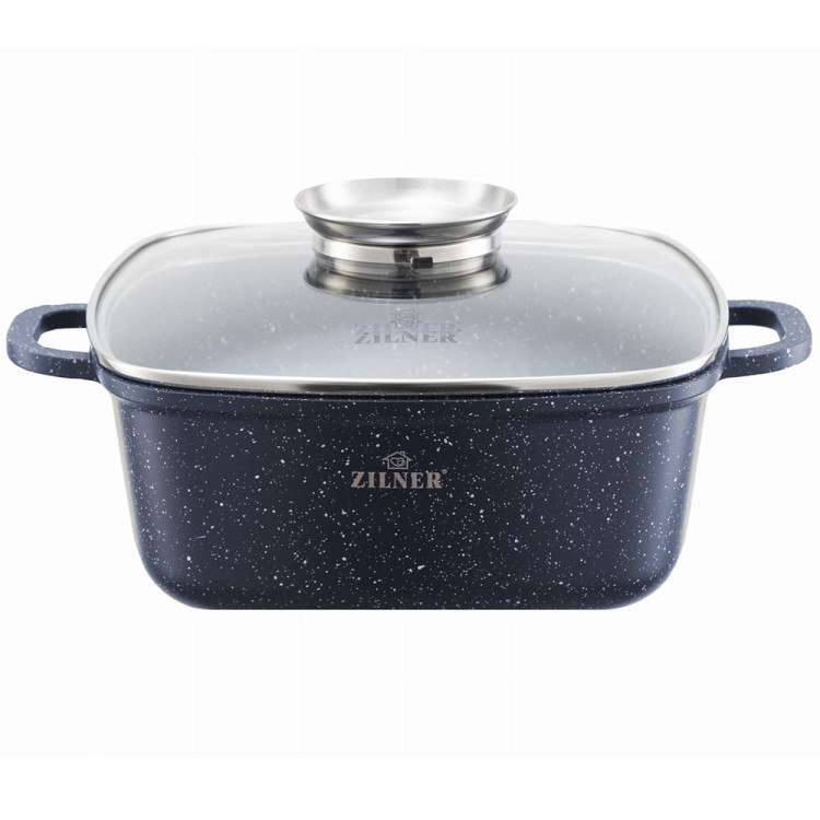 Garnek marmurowy z pokrywką Zilner ZL 9010 4.4L na indukcję 24 cm