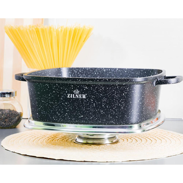Garnek marmurowy z pokrywką Zilner ZL 9010 4.4L na indukcję 24 cm
