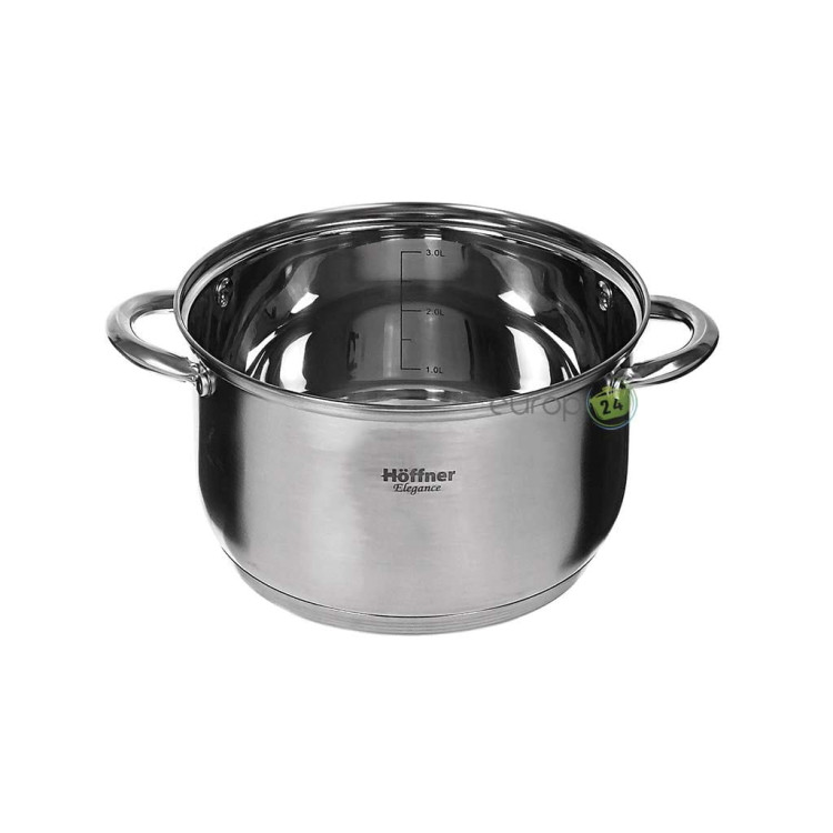 Garnki stalowe Hoffner HF 4446 indukcyjne Zestaw trzech garnków Garnki stalowe Hoffner HF 4446 indukcyjne Zestaw trzech garnków