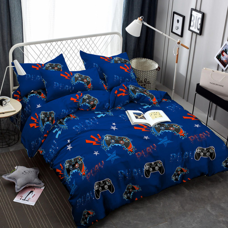 Pościel 140x200 młodzieżowa bawełna satynowa 3D Cotton World gruba 3 części 1880 gamer