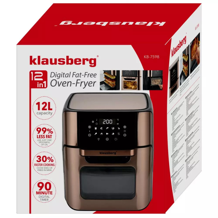 Piekarnik frytkownica beztłuszczowa 12L Klausberg KB 7598 1800W