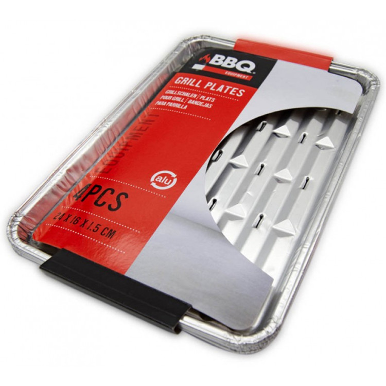 Tacka aluminiowa do grilla zestaw 4 sztuk prostokątna 24x16 cm