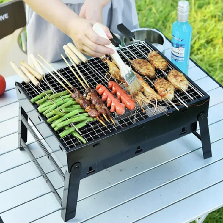 Grill turystyczny przenośny Elitehoff E-6255 czarny składany walizka