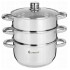 Garnek do gotowania na parze 4 częściowy parowar 20 cm stalowy Elitehoff E-4702