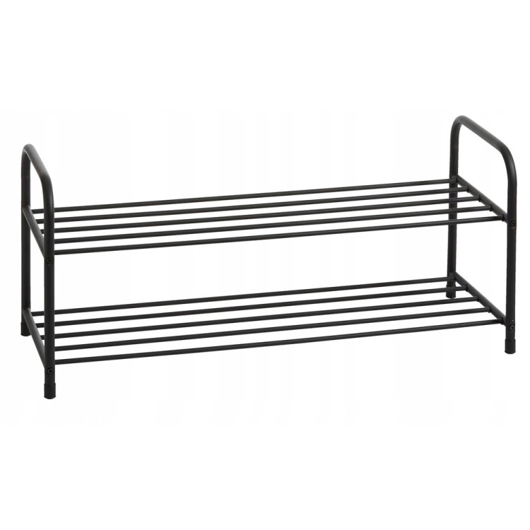 Półka na buty 65x26x34 cm metalowa czarna 2-poziomowa Elitehoff E 6250