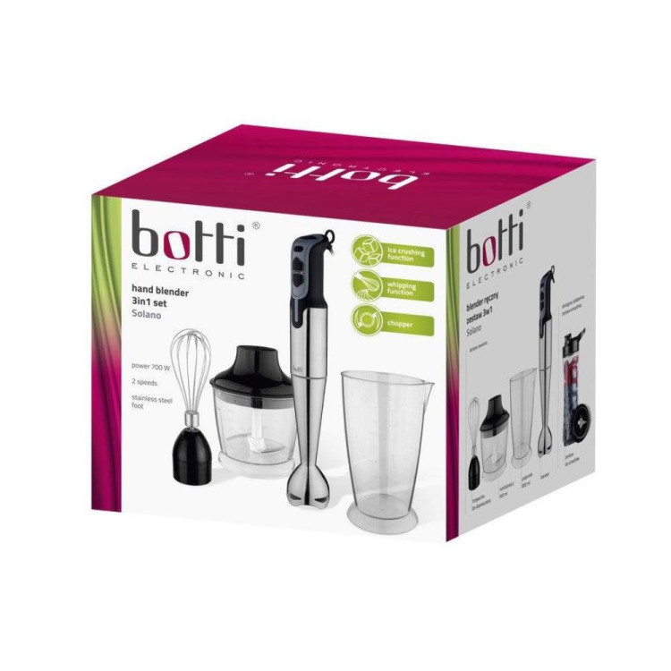 Blender ręczny 3 w 1 zestaw Botti Electronic Solano 700W pojemnik 500 ml