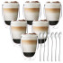 Szklanki termiczne do kawy 300 ml latte MG Home Dolce zestaw z łyżeczkami 6 sztuk