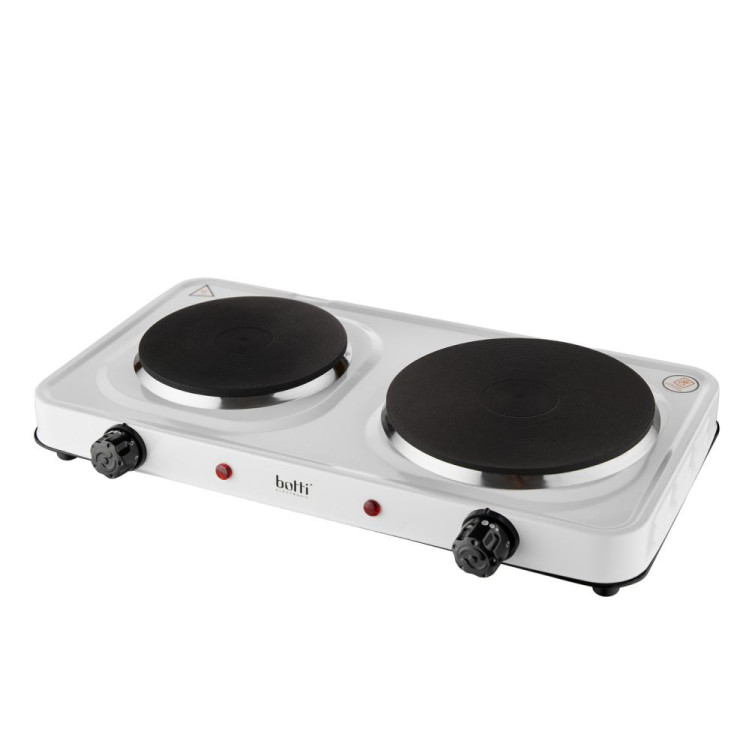 Kuchenka elektryczna Botti Cucino 2-palnikowa Biała 1500W i 1000W Kuchenka elektryczna Botti Cucino 2-palnikowa Biała 1500W i 1000W