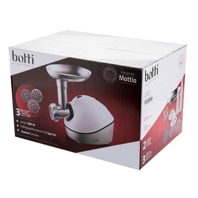 Maszynka do mielenia mięsa Botti Electronic Mattia 600W Maszynka do mielenia mięsa Botti Electronic Mattia 600W