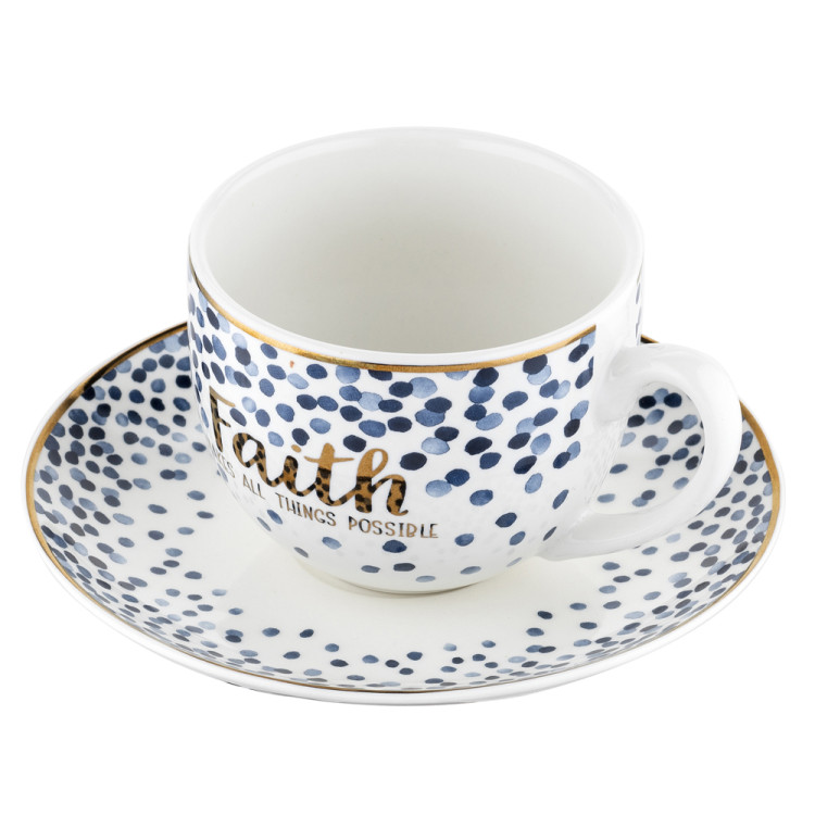 Filiżanka ze spodkiem Florina Mare Faith 240 ml porcelana
